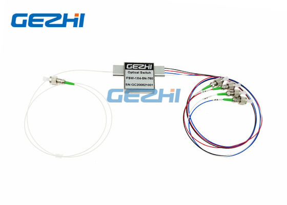 Connecteur léger évident des commutateurs optiques FC/APC de fibre de 760nm 1x4