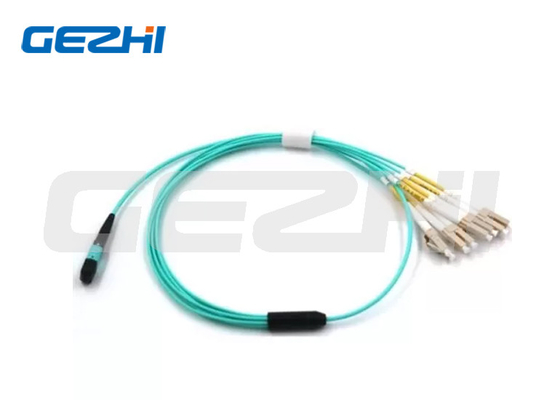 longueur d'onde d'essai de la sortance LSZH 1310nm de corde de correction du noyau OM3 millimètre de 2M Fiber Optic MPO 8