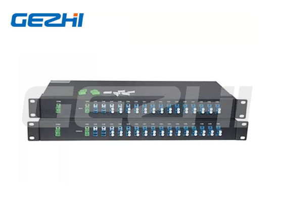 16 canaux du module DWDM Mux Demux à double fibre avec connecteur LC UPC monté sur rack 1U