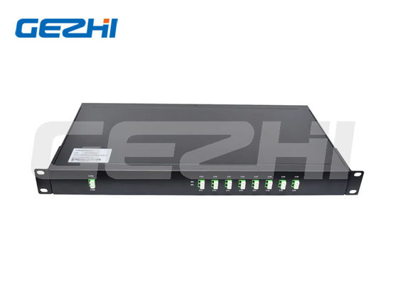Module 2x8ch DWDM Mux Demux avec faible PDL 19 pouces 1U monté sur rack LC APC pour les systèmes WDM denses
