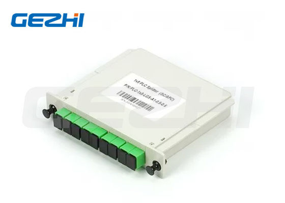 1x8 SC/APC mode unique G657A1 LGX Cassette PLC Splitter avec faible perte d'insertion et conception compacte pour FTTx