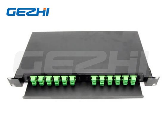 19' 1RU plateau de rails coulissants monté panneau de patch en fibre optique - 2 FAP métalliques
