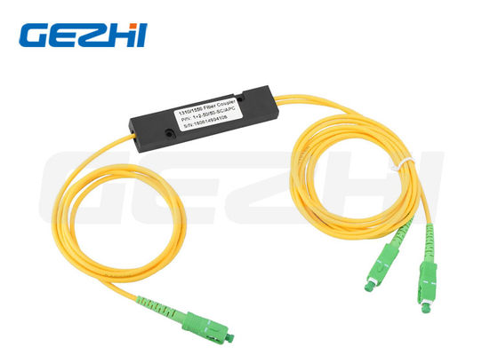 Splitter optique à fibre optique OEM avec connecteur SC/APC, rapport de division 1x2 pour splitter PLC à fibre monomode