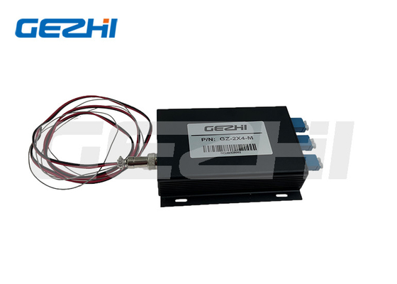 Commutateur optique à haute fiabilité 2x4 à fibre optique 1260~1650nm TTL Control Commutateur optique Surveillance à distance dans le réseau optique