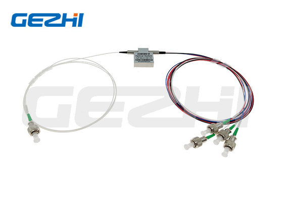 Faible perte d'insertion Commutateur optique mécanique de type T 1x4 Commutateur optique à fibre optique 1550nm Single-mode LC/UPC non verrouillé