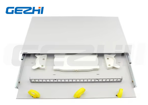 19 pouces 1U Slide Rail Rack Monture Full Cover Panneau de patch en fibre optique