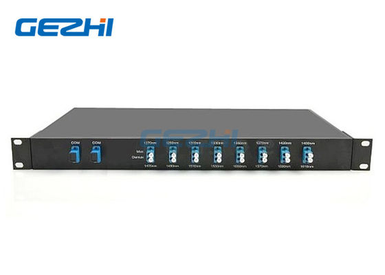 Solution CWDM 8 canaux fibre double 1x8 avec longueur d'onde 1470~1610nm en montage en rack 19